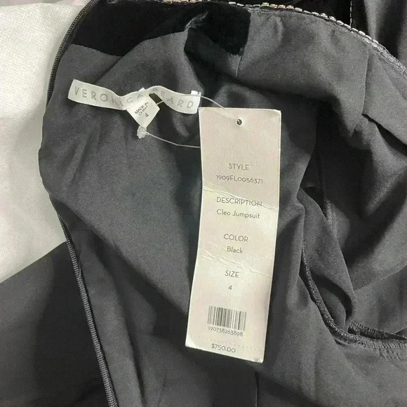 NWT Veronica Beard Cleo Crystal-embellished Velvet Crepe Jumpsuit Size … - Picture 8 of 14